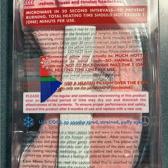 NIB ANTI STRESS MICROWAVEABLE SINUS PILLOW. - Picture 2 of 2